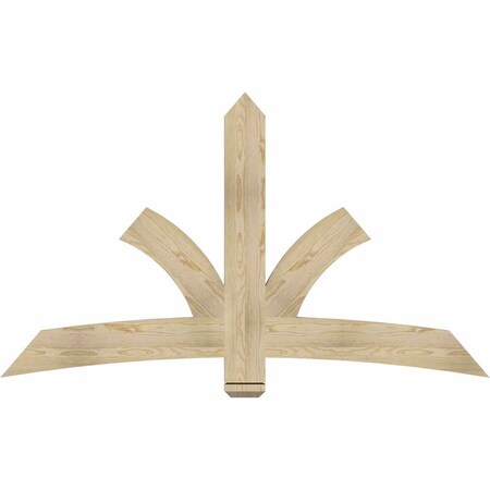 Ekena Millwork Davenport Rough Sawn Timber Gable Bracket, Douglas Fir, 72"W x 42"H x 2"D x 6"F, 14/12 Pitch GBW072X42X0206DAV00RDF
